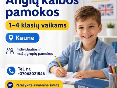 Anglų kalbos pamokos 1–4 klasių vaikams Kaune